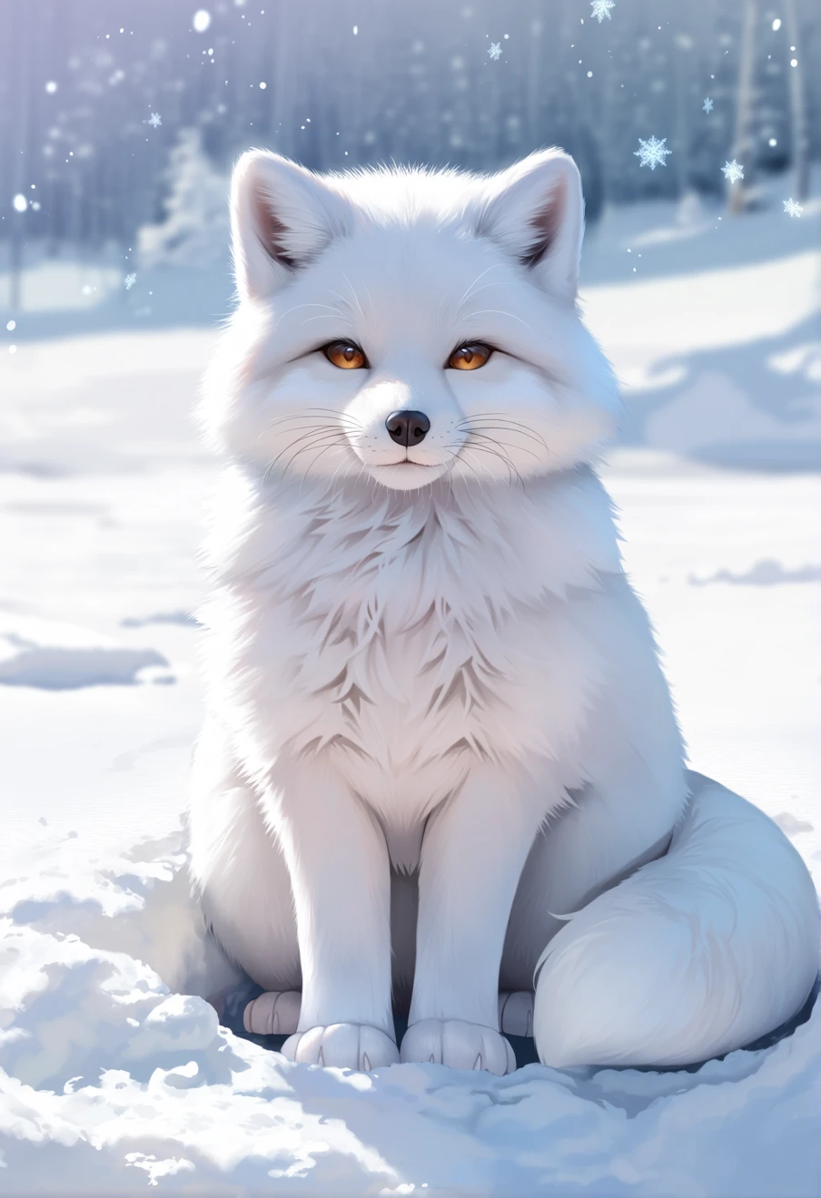 オーロラ：甘美な白いホッキョクギツネ, an AI character on Suko
